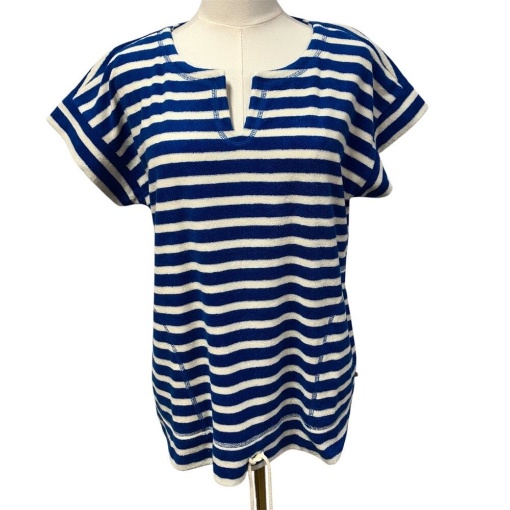 Talbots Blue and White Striped Blouse